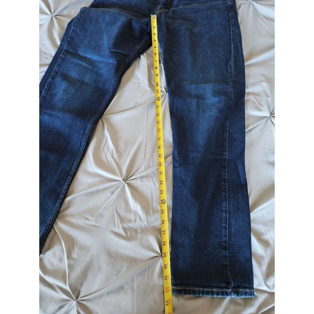 Levis 505 Jeans Mens 34x32 Blue Denim Tapered Leg Dark Wash Casual